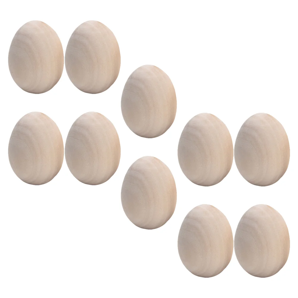 10 Pcs Practical Portable Light DIY Painting Graffiti Wooden Eggs for Kids Girls | Wood Crafts