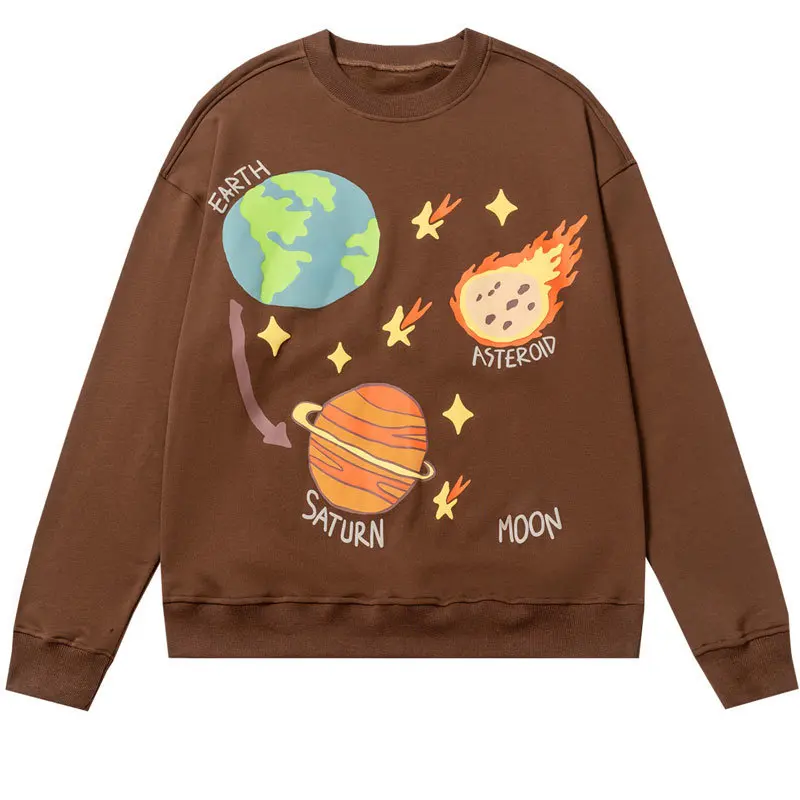 

Осень 2022, толстовка с капюшоном в стиле хип-хоп, пуловер с принтом планеты Сатурн, свитшот, уличная одежда, мужская повседневная толстовка в ...