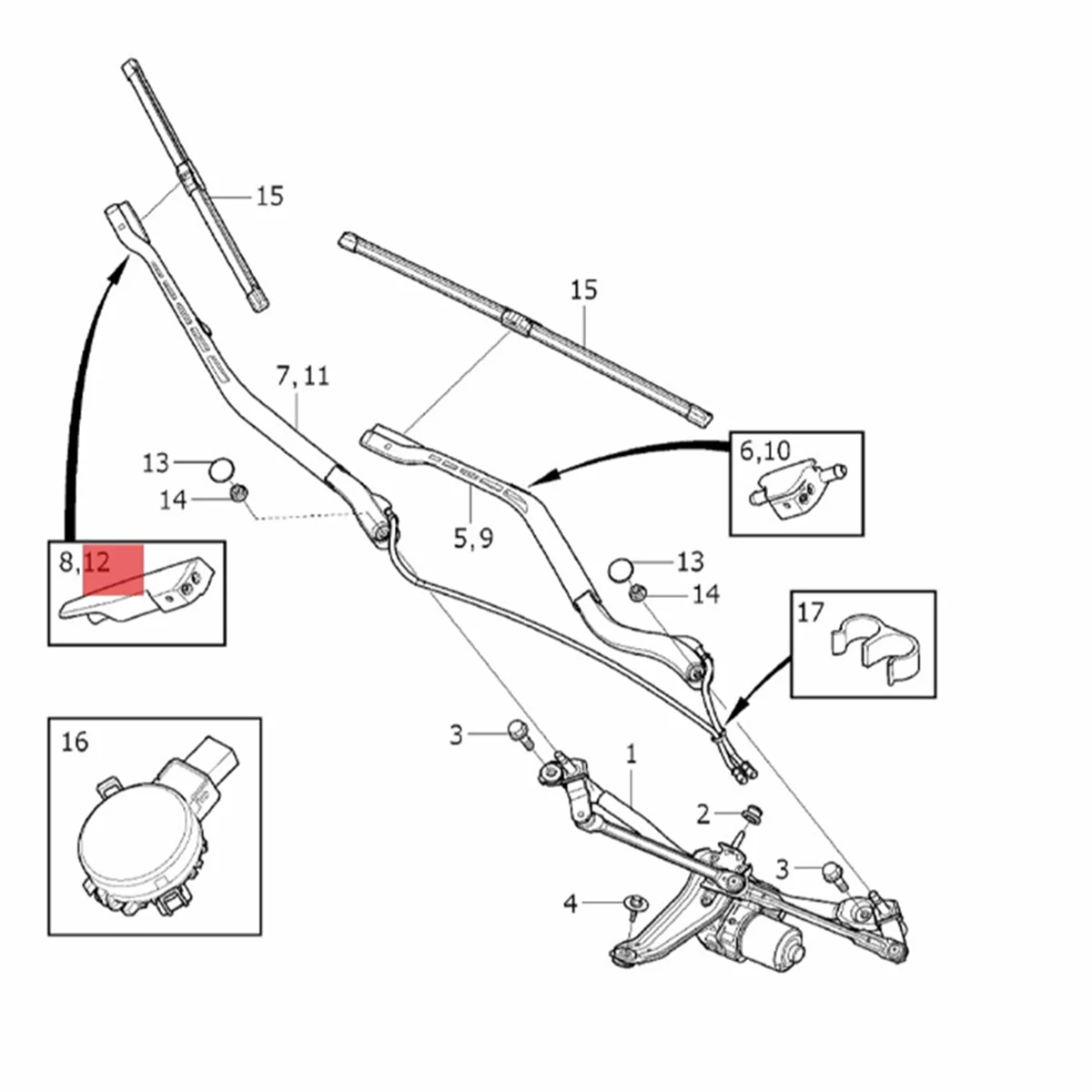 Форсунка омывателя лобового стекла правого переднего 32219082 для Volvo XC90 MK2 2016-2020