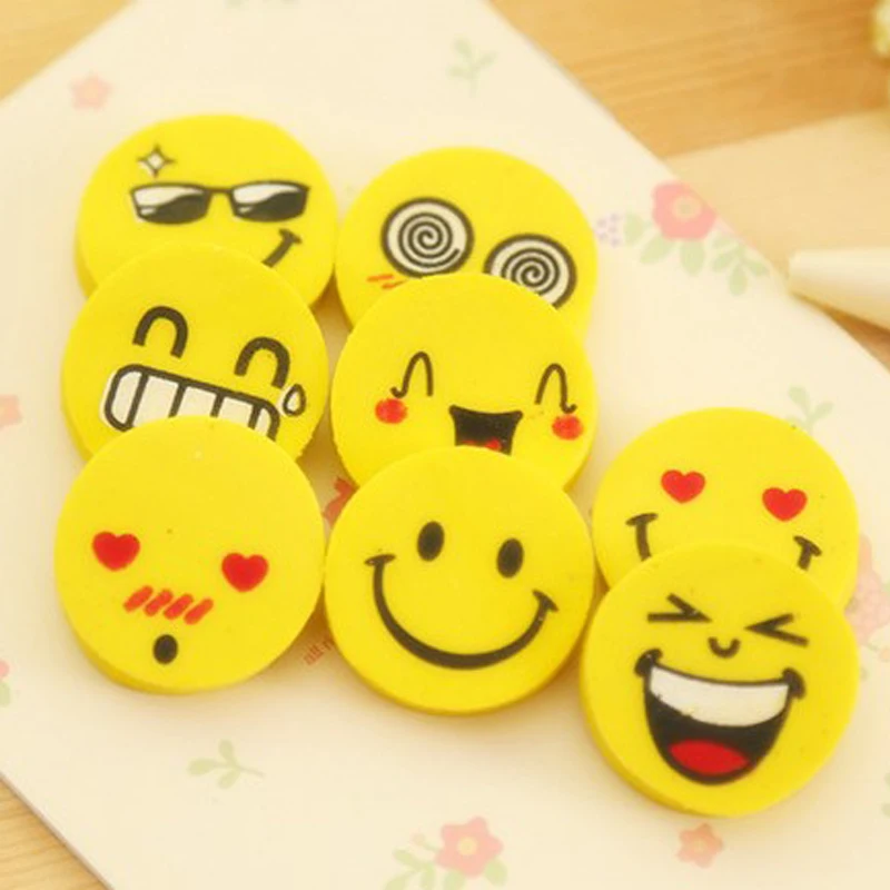 30 шт. резиновый ластик со смайликом милые Ластики для детей школьные и офисные