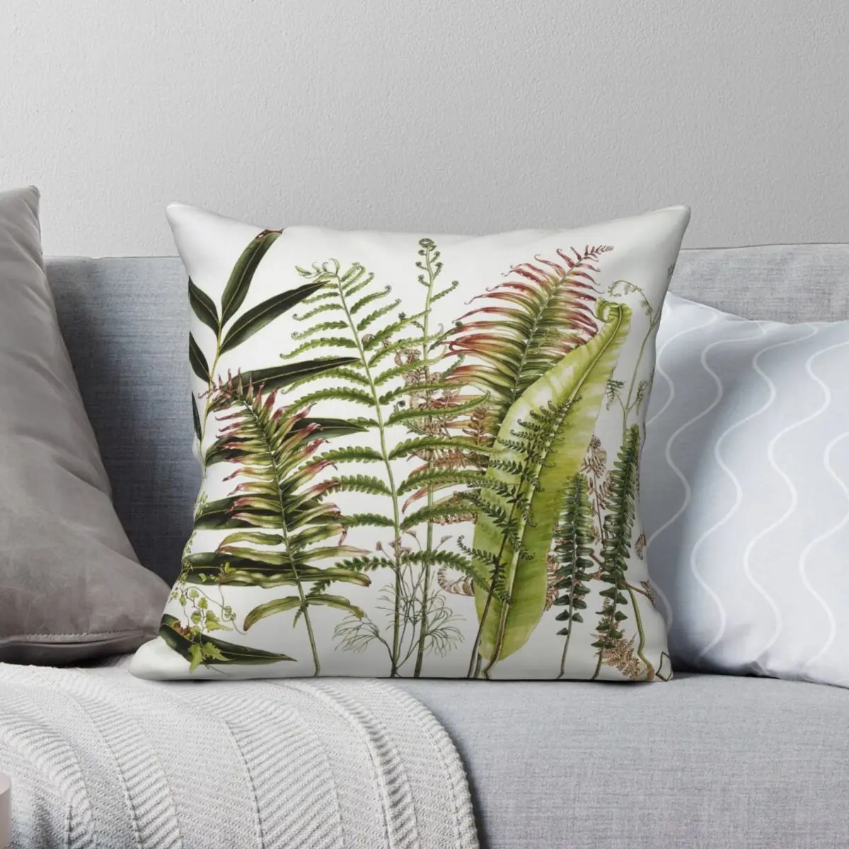

Australian Ferns Square Pillowcase Polyester Linen Velvet Printed Zip Decorative Pillow Case Sofa Cushion Cover Wholesale