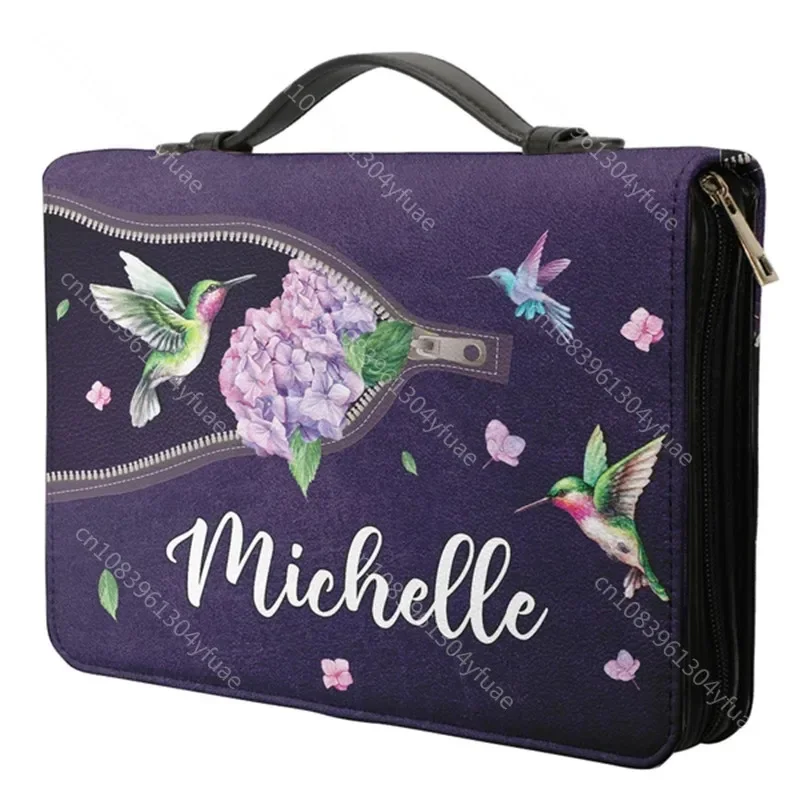 Фиолетовая птица цветочный принт Библии дамские сумки для хранения христианство