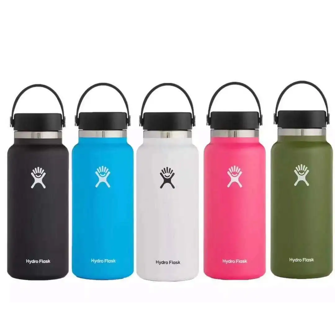 

40oz Large Capacity Creative Sports Water Bottle Stainless Steel Vacuum Insulation Cup Outdoor Portable 32oz Space Kettle Flask