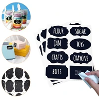 black waterproof chalkboard sticker oval chalkboard label kitchen mason jar label sticker with marker erasable sticker label