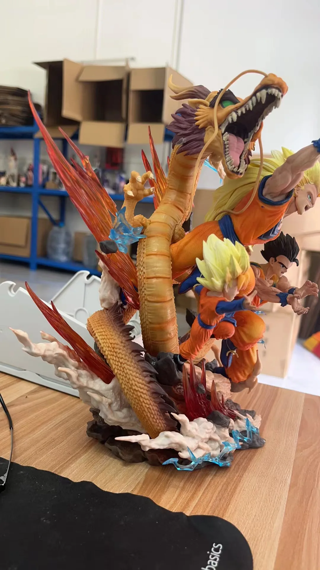 28 см фигурка Dragon Ball Gk Super Saiyan 3 Son Goku Фигурки Статуя ПВХ Модель Shenron Отца и Сон Трио