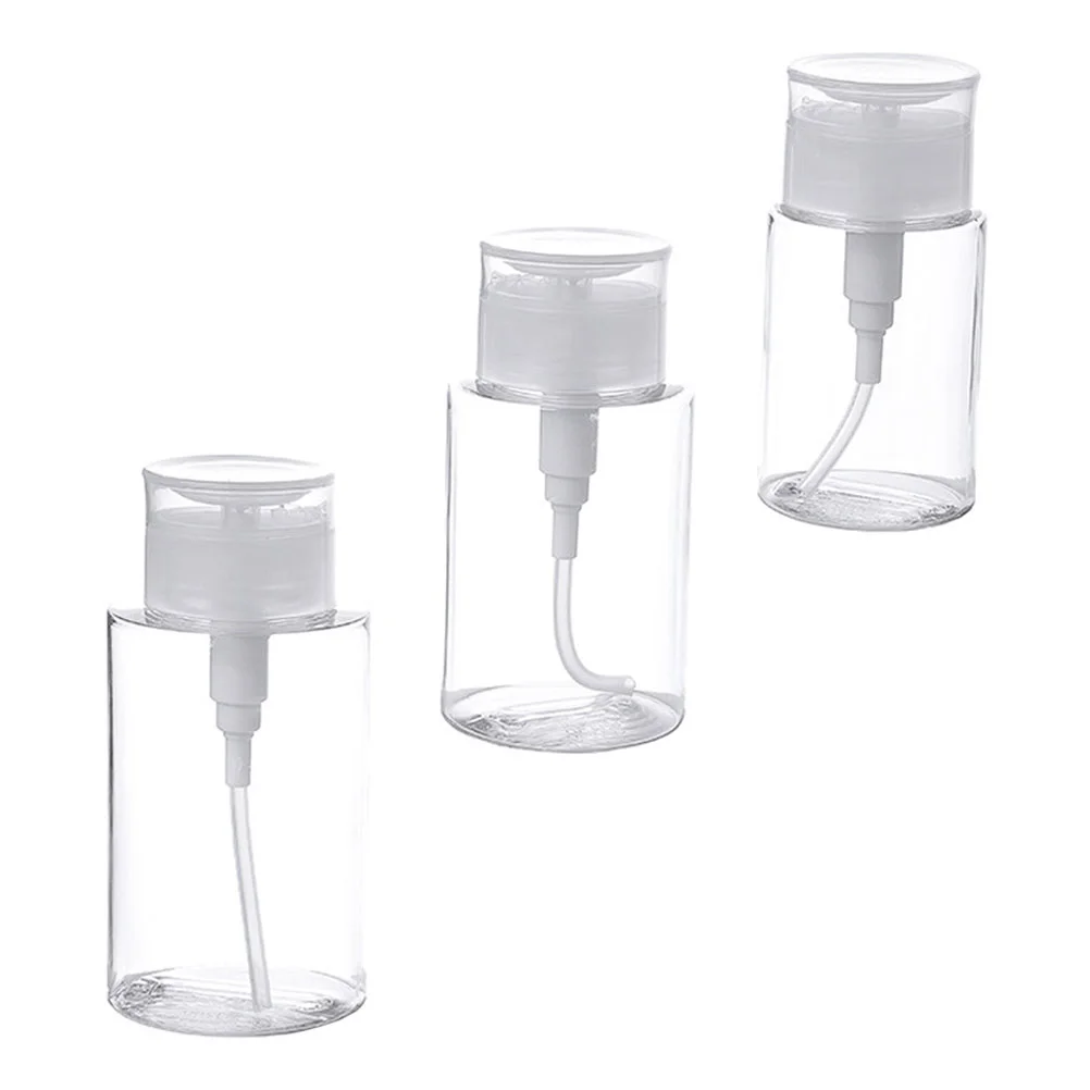 

Bottle Pump Dispenser Down Push Remover Nail Empty Polish Bottles Liquid Travel Makeup Lotion Container Refillable Press Clear