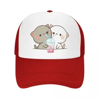 punk unisex cartoon mochi cat peach and goma baseball cap adult adjustable trucker hat for men women sports snapback caps