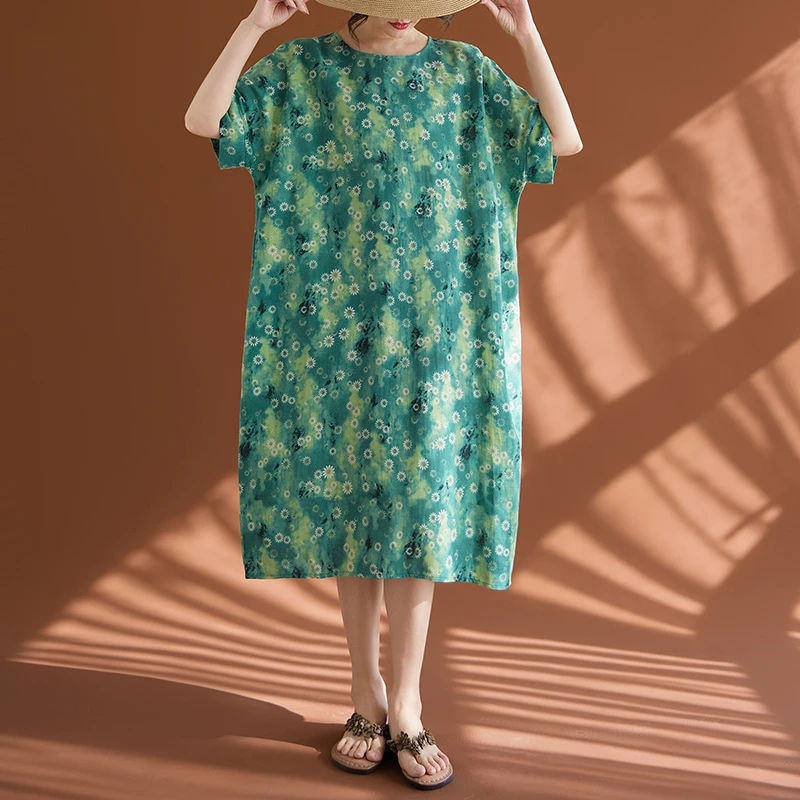 Женское летнее платье Wenaiyi из хлопка и льна