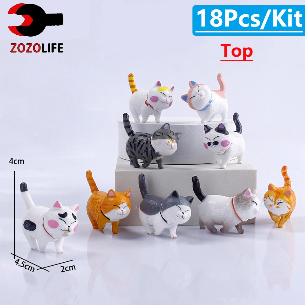 9/18 шт. милые миниатюрные фигурки котят в подарок на день рождения домашний декор