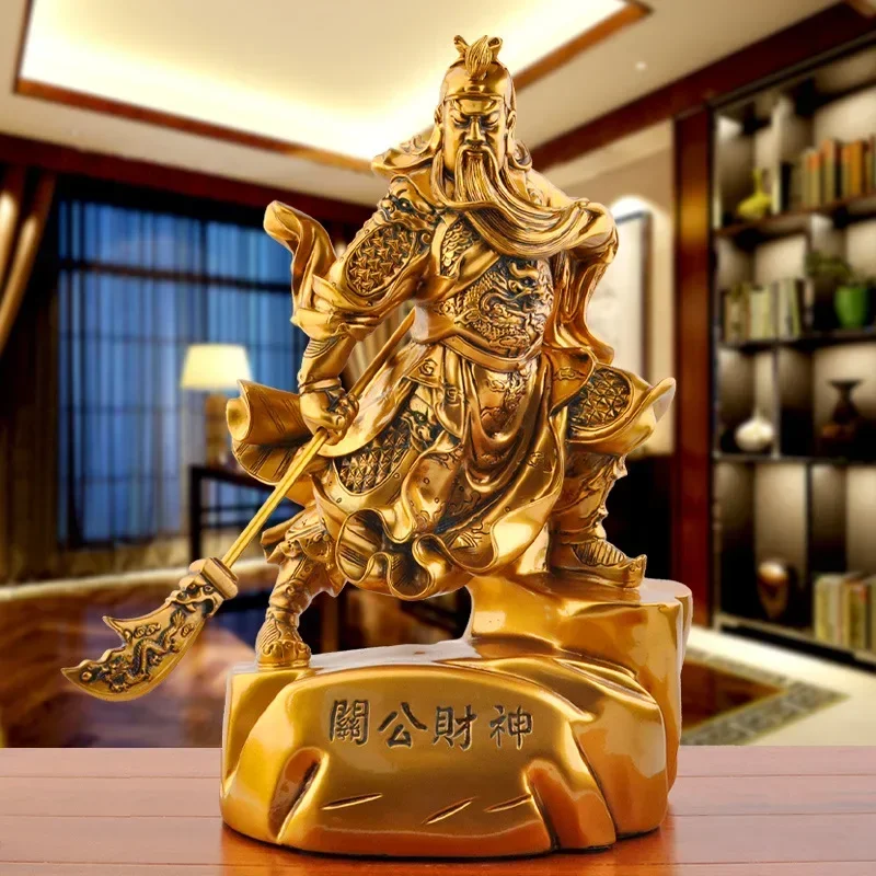 Позолота Дунгуань Гун Гуань Юй Бог богатства Господь вторая гостиная украшение