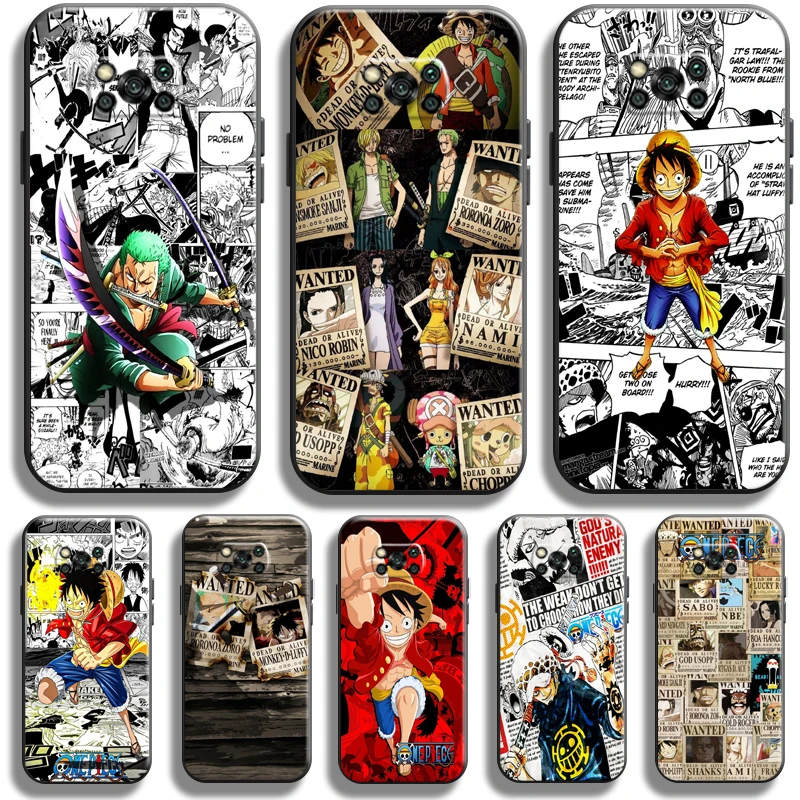 

Anime Comics One Piece Phone Case For Xiaomi Poco X3 Pro NFC For POCO X3 GT Case Coque Black Back Silicone Cover Liquid Silicon