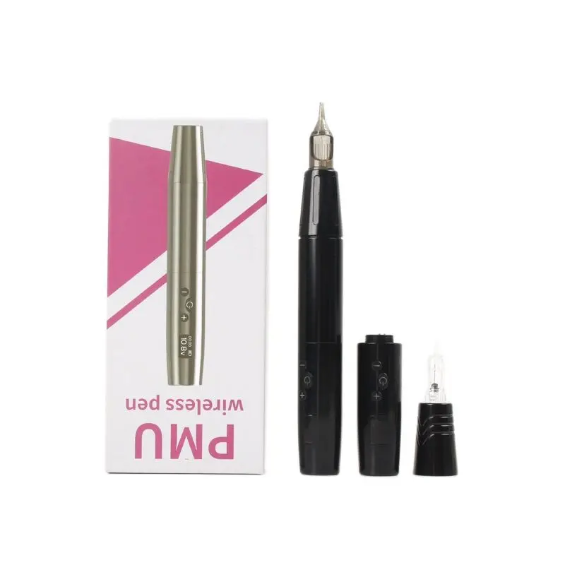 Wireless Tattoo Permanent Make Up Machine Supplies Kit Rotary Pen Utilizes Universal Needles With Cartridge For Eyebrow Lip