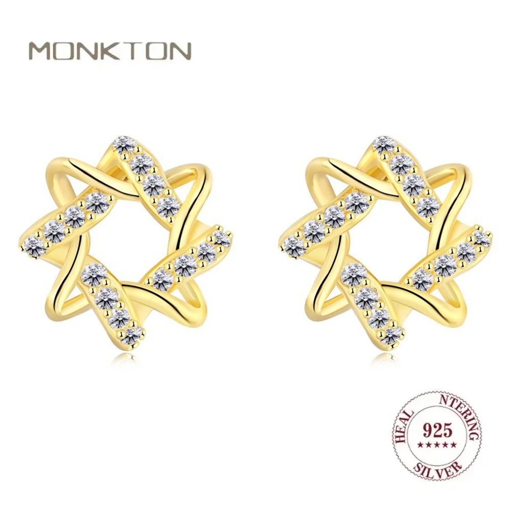 

Серьги-гвоздики Monkton из серебра 925 пробы со звездой Давида, блестящие серьги с полыми звездами для помолвки, свадьбы, вечеринки, ювелирные изделия в подарок