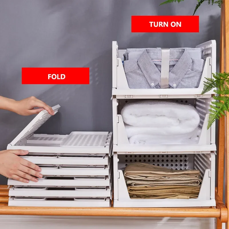 

2023 Layered Wardrobe partition storage rack drawertype foldable cabinet stackable closetorganizer interspace shelf clothes orga