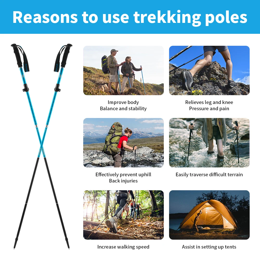 Naturehike ST09 Трекинговые палки с алюминиевым валом складная трехсекционная