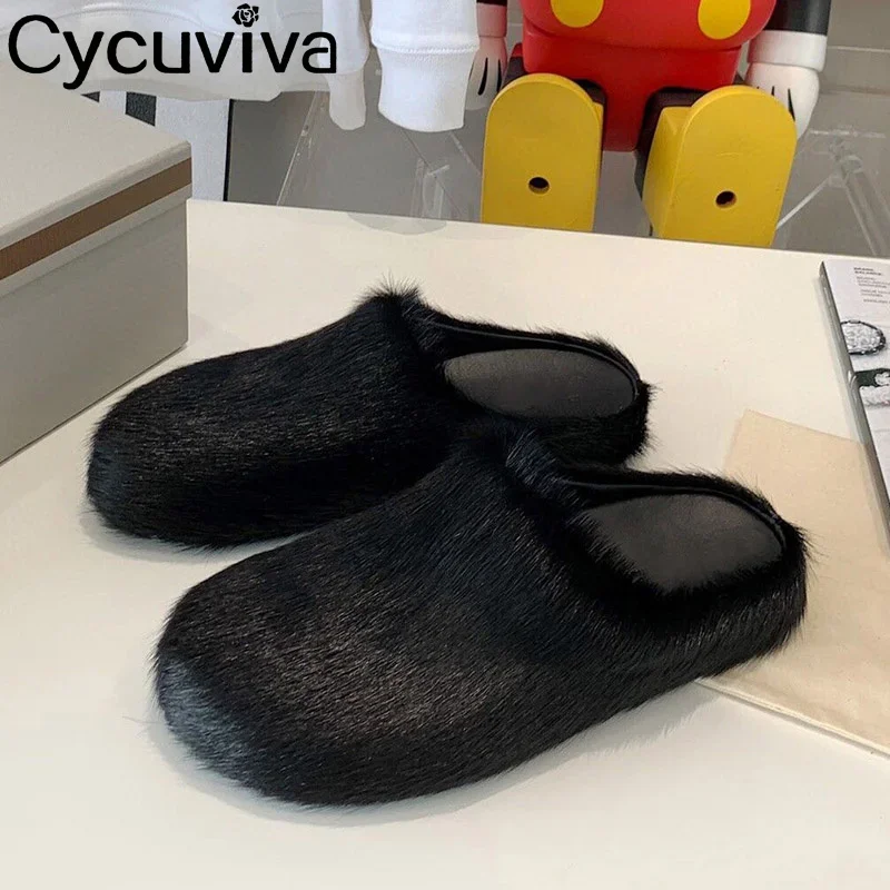 Женские мюли из конского волоса розовые красные или зеленые повседневные летние