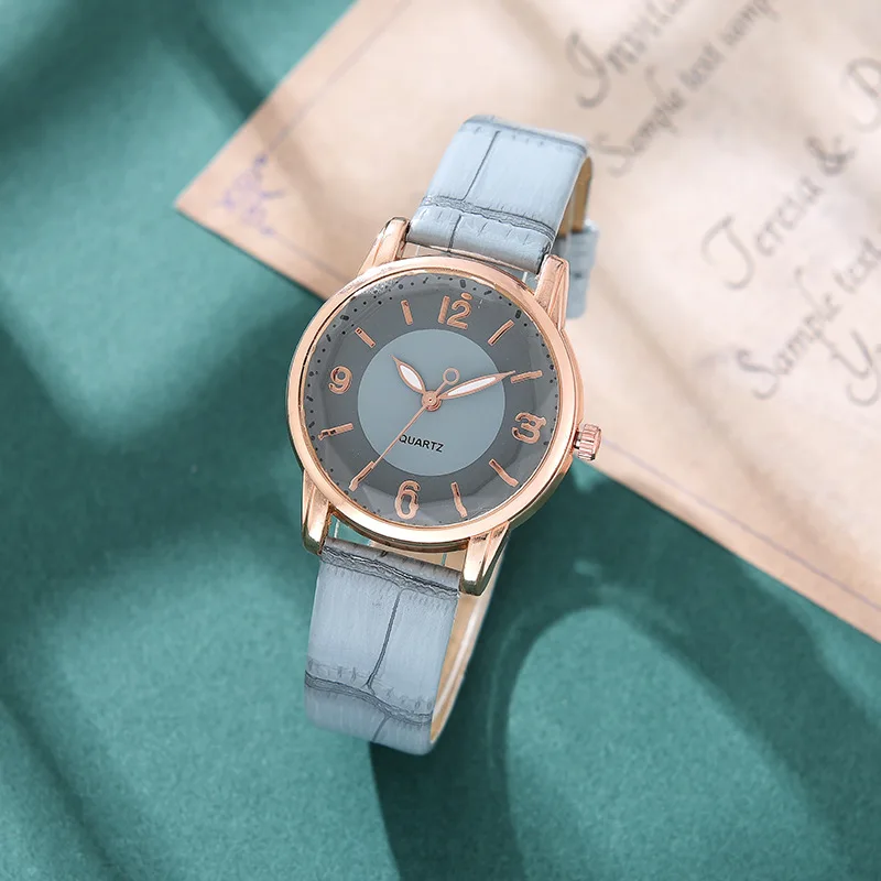 Fashion Casual Women's High-end Leather Dual Color Dial Quartz Watch It's Best To Choose A Friend's Wife As A Gift