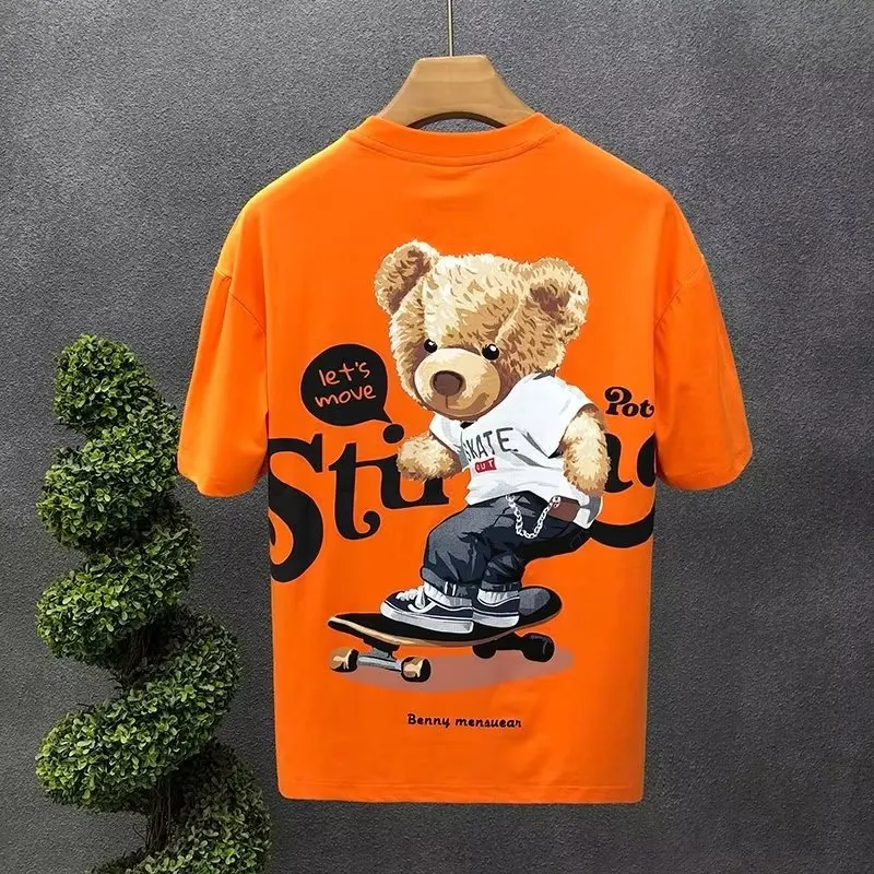 Japan Men's Cool Bear T-shirt New Men's Cotton Short Sleeve Tops Summer High Quality White T Shirt O-neck Tee Shirt Men Clothing