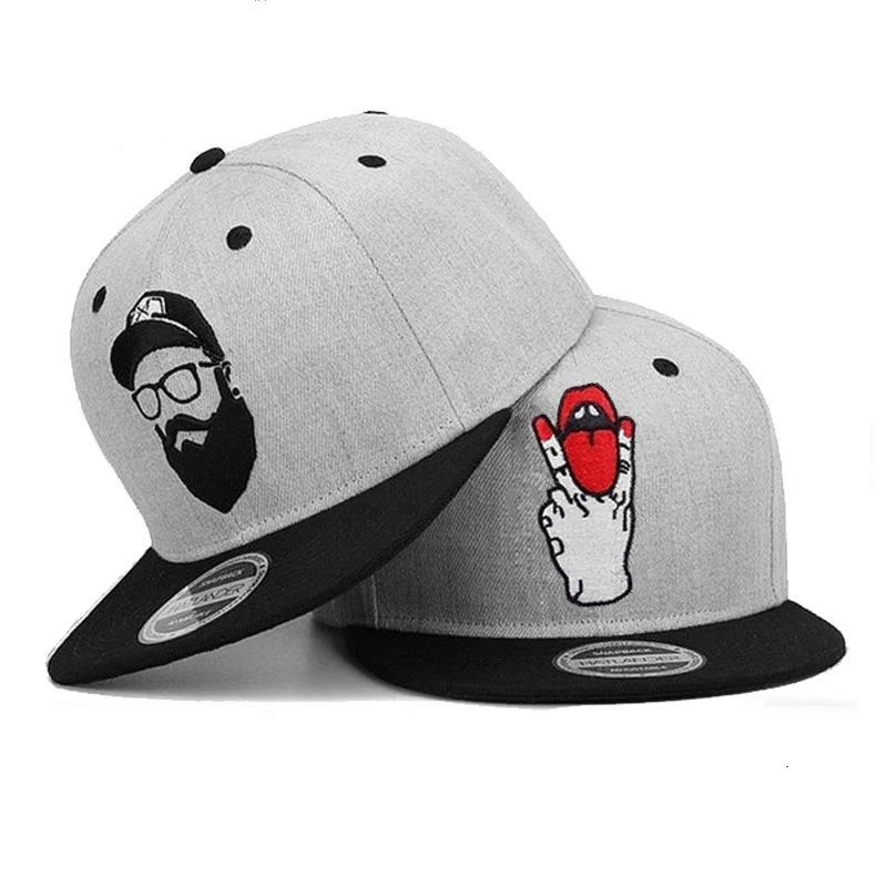 

Creative Cartoon Pattern Embroidery Four Seasons Universal Men and Women Outdoor Hip Hop Cap Flat Eaves Shade Snapback Hat Py47