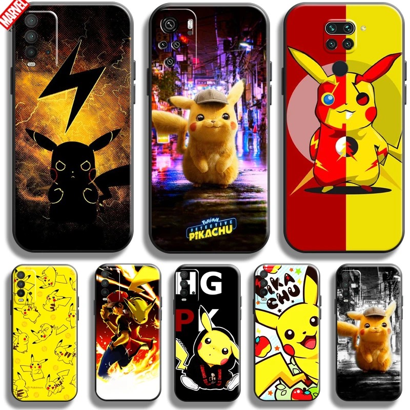 

Anime Pokemon Cute Pikachu For Xiaomi Redmi Note 9 9T 9S 10S 10T 10 Pro Max 5G Redmi 10 9 9T 9A 9C Phone Case Liquid Silicon