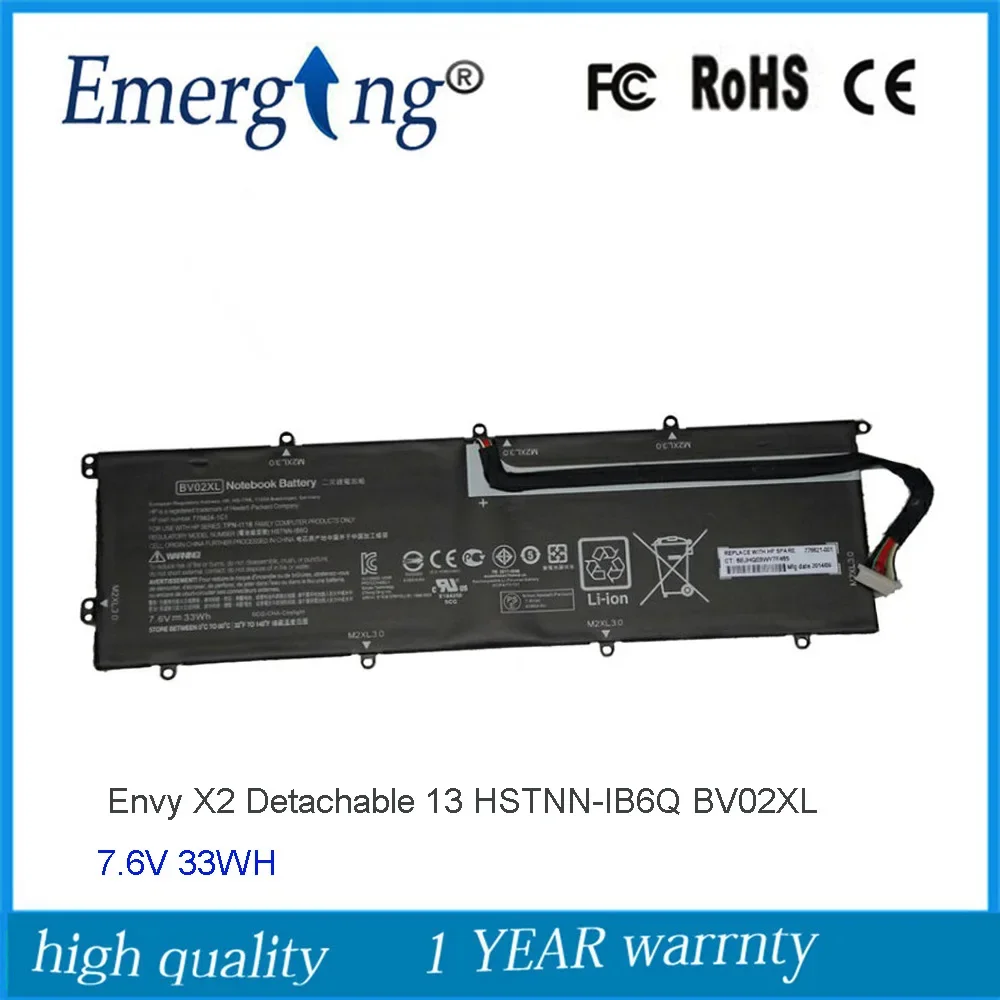 Аккумулятор 7 6 В 33WH BV02XL для HP ENVY X2 съемный 13 775624-1C1 776621-001 фотосессия 13-j050na модель J000N