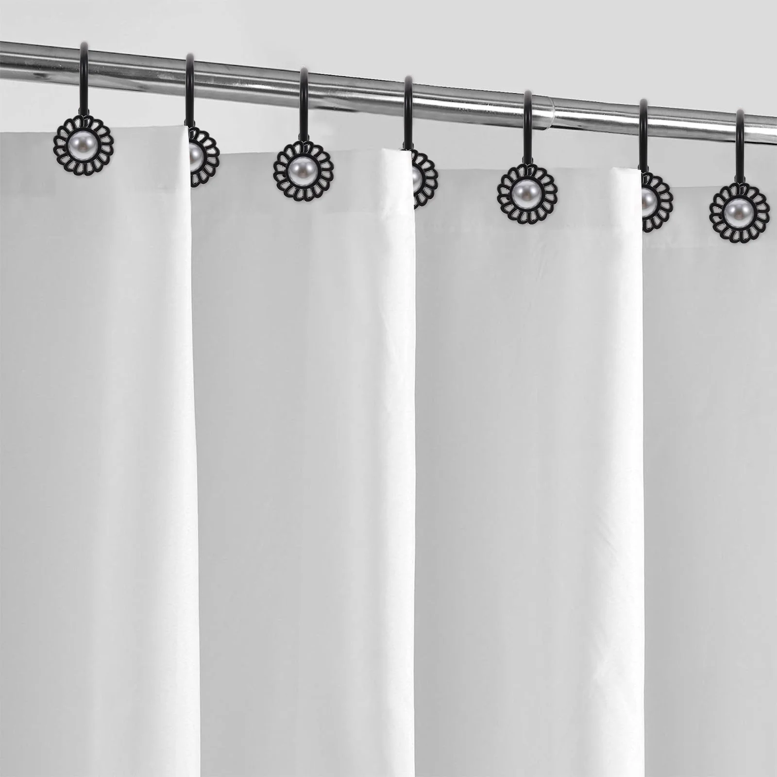 

12 Pcs Decorative Curtains Floral Shower Curtain Hooks Shower Curtain Hanger Curtain Drapes Hooks Sunflower Shower Hooks