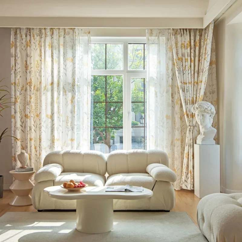 Затемняющие шторы с винтажным принтом в стиле кантри цветочный растительный