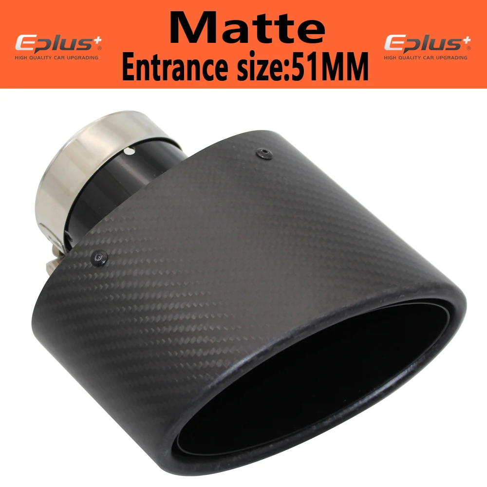 Универсальный автомобильный матовый глушитель из углеродного волокна, глушитель, выхлопная труба, черный овальный 150 мм, наклонная левая и правая
