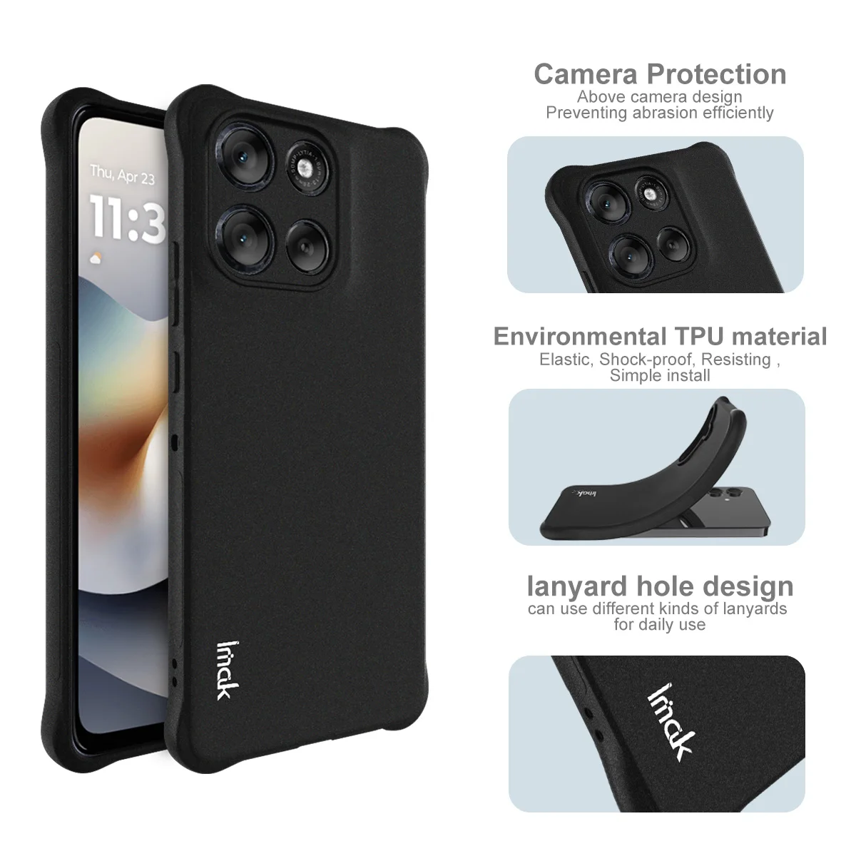 Фото Защитный чехол Imak для Motorola G56 G86 Power Edge 60 Fusion 60s 5G 2025, прозрачный мягкий корпус из ТПУ №2