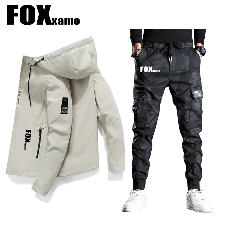 

New Fishing Jacket Men's Waterproof Breathable Parker Casual Sportswear Outdoor Coat Men's Cycling Windbreaker Pants Suits