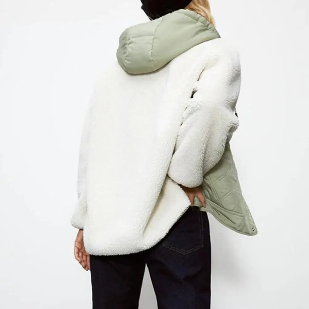 

Новинка 2022, зимнее пальто, женские парки с капюшоном, куртка с флисовой подкладкой, пальто из овечьей шерсти, одежда с хлопковой подкладкой, ...