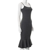 popular comfortable hip wrap body shaping fishtail hem sling club dress female clothes fishtail dress sling dress