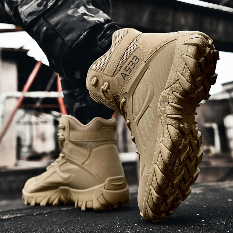 Men's Professional Military Boots Outdoor Cross-country Training Desert Military Boots Men's Hiking Shoes Non Slip Sneakers
