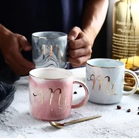 luxury pink gold mr mrs ceramic marble coffee mug cup wedding bridal couples lovers gifts mug porcelain milk tea breakfast cup