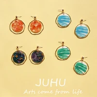 new transparent hollow round cute earrings classic fashion trendy unique dangle earring statements vintage women jewelry