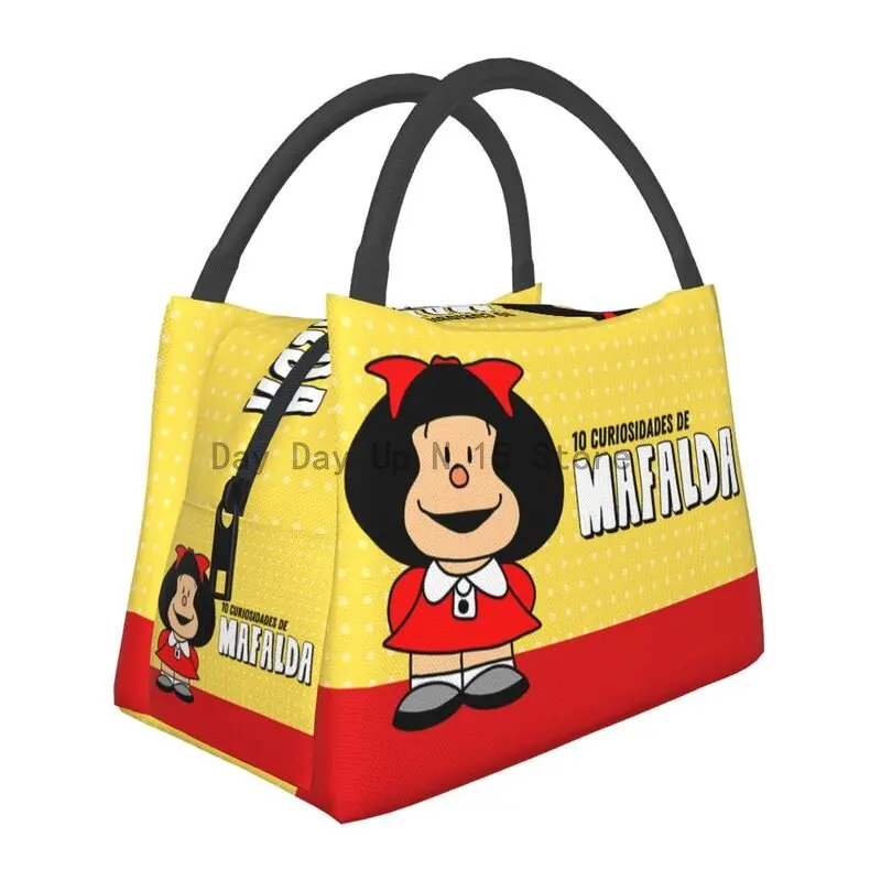 

Quino комикс Mafalda изолированная сумка для обеда для улицы пикника мультфильм манга герметичный термоохладитель Bento коробка для женщин