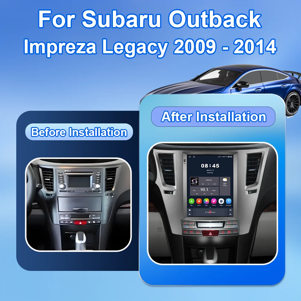 Фото QLED Android 16 для Subaru Outback Impreza Legacy 2009-2014: автомобильная магнитола, мультимедийный плеер, GPS-навигация, беспроводной CarPlay №2