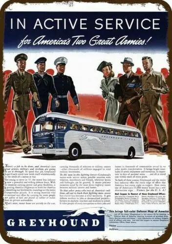 

Металлическая табличка 1n,1942 Greyhound Bus