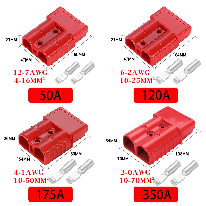 Разъем Anderson 50A 120A 175A 350A  для зарядки аккумулятора 600В