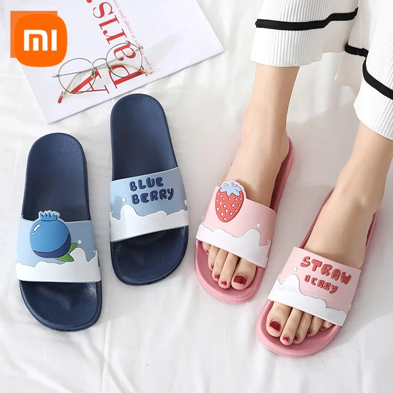 

Youpin Women Slides Indoor Slippers Cute Fruit Design Soft Sole Slide Sandals Leisure Men Ladies Indoor Bathroom Anti-slip Shoes