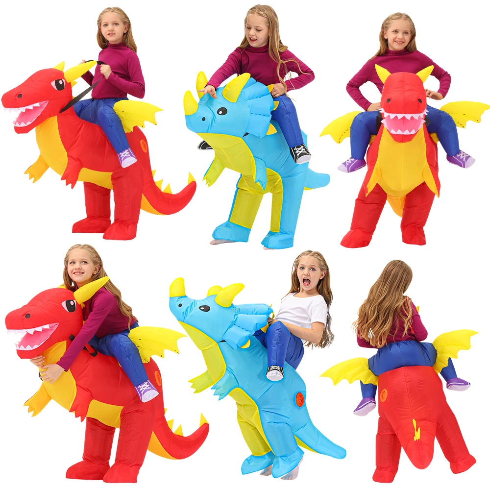 

Kids Dinosaur Inflatable Costume Triceratops Party Cosplay Anime Pterosaur Halloween Costumes For Adult