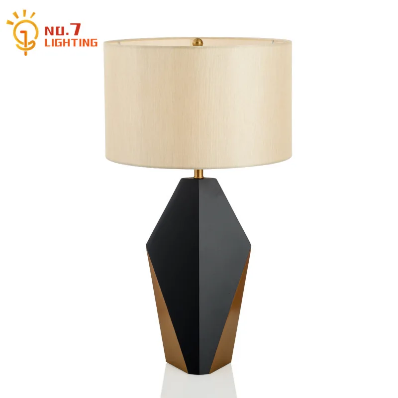 

Современная креативная железная настольная лампа в скандинавском стиле с геометрическим рисунком, Светодиодная лампа E27 для гостиной/моде...
