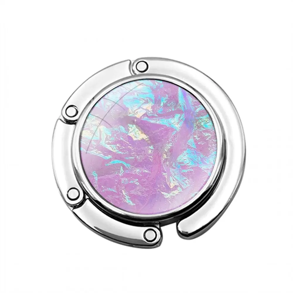 Пастельный металлический голографический переливающийся складной крючок для