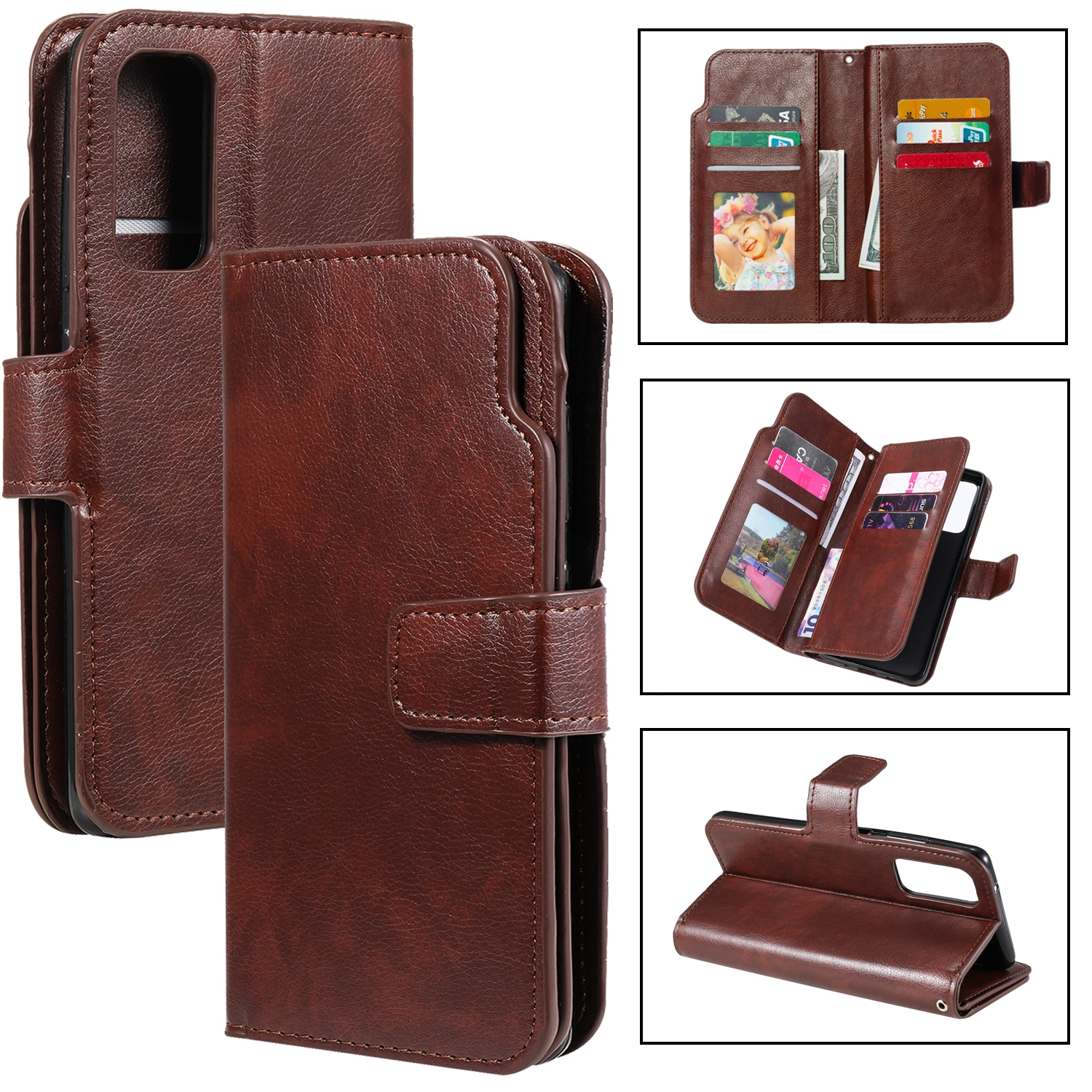 

Flap Leather Case For Samsung Galaxy S22 Ultra S21 Plus S20 FE S10 S9 Note 20 10 9 8 Shockproof Multi Card Slot Wallet Cover