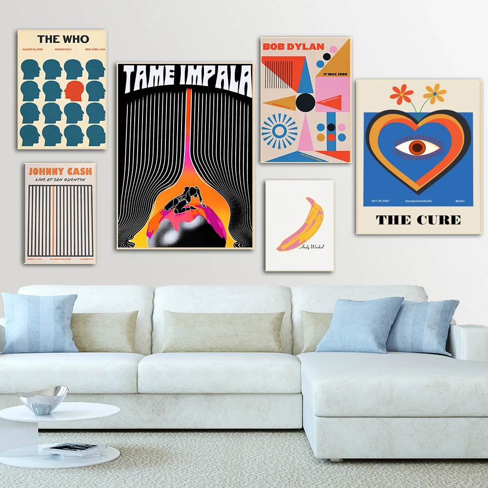 Музыкальные Постеры В Стиле Ретро От Fleetwood Mac И Tame Impala Принты На Холсте