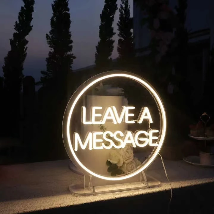 Фото Неоновая вывеска FY Custom LED с подставкой, неоновая подсветка для свадебной гостевой книги, доска для сообщений на приеме гостей №1