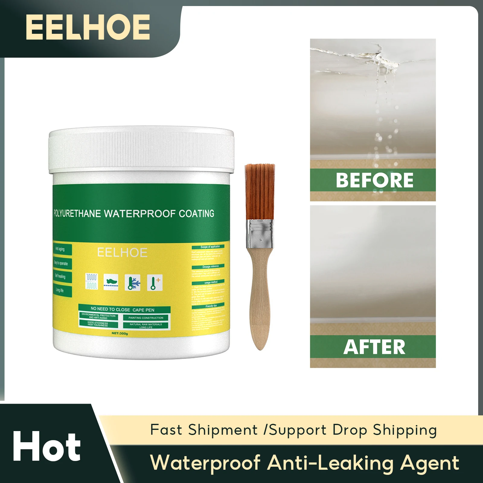

Waterproof Anti-Leaking Agent Strong Bonding Broken Leak-Trapping Repairing Floor Leakage Sealant Invisible Waterproof Adhesive