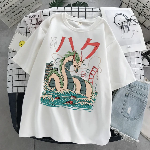 

T Shirt Women Studio Ghibli Totoro Miyazaki Ullzang Cartoon Graphic Tee Shirt Oversized T Shirt Anime Female Harajuku Tops Tees