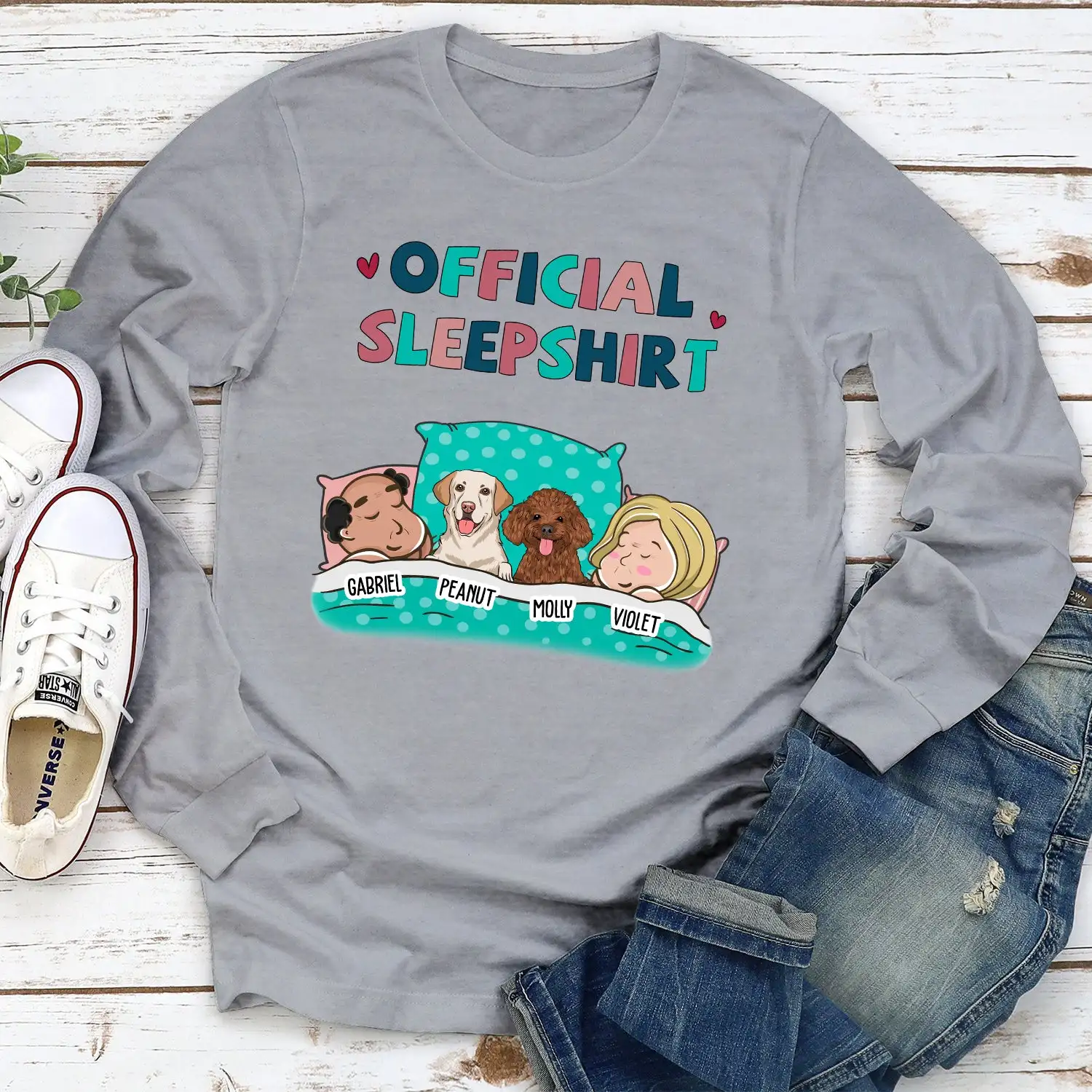 

Pet Sleepshirt For Couple - Personalized Custom Long Sleeve