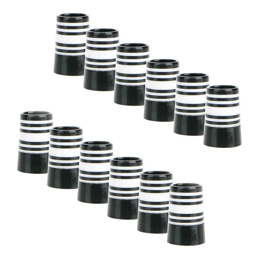 

12Pcs Durable Golf Iron Ferrules for Taper Tip Iron Wedge Size .370 End Caps Black White